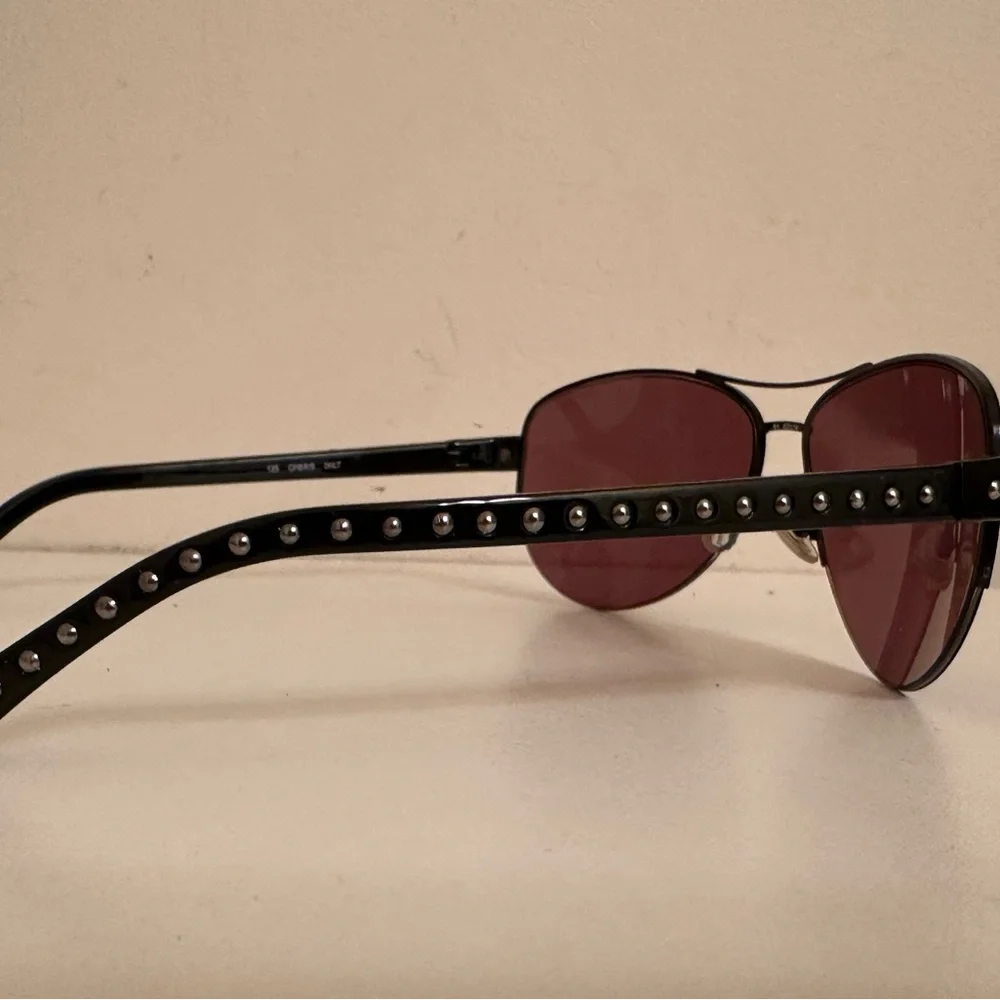 Jimmy Choo Black Aviator Sunglasses with Purple Lenses - Picture 4 of 5